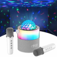 Detailed information about the product Karaoke Machine, Mini Portable Bluetooth Speaker Wireless with 2 Wireless Mics for Kids Singing Machine,Disco LED Lights for Trave Home Party