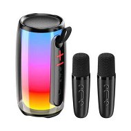 Detailed information about the product Karaoke Machine with 2 Microphones, One Click to Cancel Original Sound, 20W Speaker, 11 RGB Ambience Modes, Karaoke Machine Compatible with Multiple Devices
