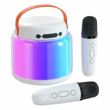 Karaoke Machine with Powerful Bass,Portable Bluetooth Speaker with 2 Wireless Microphones for Home Party, Toy Birthday Gift for Girls and Boys