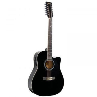 Karrera 12-String Acoustic Guitar With EQ - Black