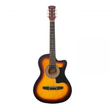 Karrera 38in Pro Cutaway Acoustic Guitar With Bag Strings - Sun Burst