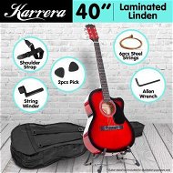 Detailed information about the product Karrera Acoustic Cutaway 40in Guitar - Red