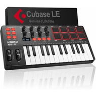 Detailed information about the product KB-25 25 Key MIDI Controller With 8 Backlit Drum Pads, 8 Knobs and Pitch Bend Wheel, Modulation Wheel for Music Production, Cubase LE Software Included