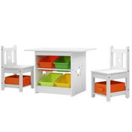 Detailed information about the product Keezi 3PCS Kids Table and Chairs Set Children Furniture Play Toys Storage Box