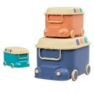 Detailed information about the product Keezi 3PCS Toy Storage Box Cute Car Toy Container Kids Toys Organiser Snack Boxes