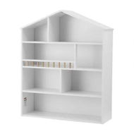 Detailed information about the product Keezi 4 Tiers Kids Bookshelf Wooden Bookcase Display Storage Organiser Cabinet White