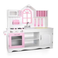 Detailed information about the product Keezi Kids Kitchen Play Set Wooden Pretend Toys Cooking Children Storage Cabinet