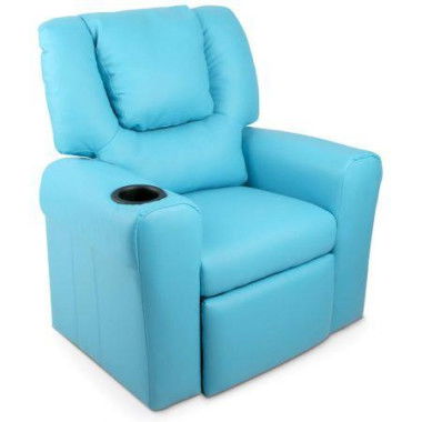 Keezi Kids Recliner Chair Blue PU Leather Sofa Lounge Couch Children Armchair