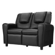 Detailed information about the product Keezi Kids Recliner Chair Double PU Leather Sofa Lounge Couch Armchair Black