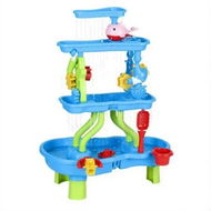 Detailed information about the product Keezi Kids Sand and Water Table 4-Tier Waterfall Sandpit Toys Beach Shovel