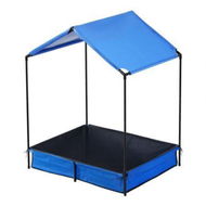 Detailed information about the product Keezi Kids Sandpit Metal Sandbox Sand Pit with Canopy Cover Outdoor Toys 120cm