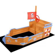 Detailed information about the product Keezi Kids Sandpit Wooden Boat Sand Pit Bench Seat Outdoor Beach Toys 165cm