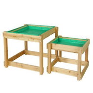 Detailed information about the product Keezi Kids Sandpit Wooden Sandbox Sand Pit Water Table Outdoor Toys 101cm