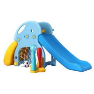 Detailed information about the product Keezi Kids Slide Set Baseball Bat Basketball Hoop Outdoor Playground 120cm Blue