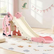 Detailed information about the product Keezi Kids Slide Set Basketball Hoop Outdoor Playground Toy Dragon 125cm Slide Pink