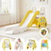 Keezi Kids Slide Set Toddler Indoor Playset Bookshelf Drawing Board Yellow. Available at Crazy Sales for $169.95