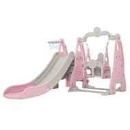 Detailed information about the product Keezi Kids Slide Swing Set Basketball Hoop Outdoor Playground Toys 170cm Pink