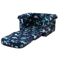 Detailed information about the product Keezi Kids Sofa 2 Seater Children Flip Open Couch Lounger Armchair Dinosaur Navy