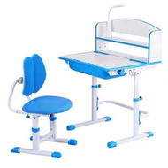 Detailed information about the product Keezi Kids Study Desk Chair Set Adjustable Ergonomic Table LED Lamp Blue