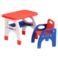 Detailed information about the product Keezi Kids Table and Chair Set HDPE Toddler Activity Play Set Orange/Yellow