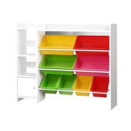 Detailed information about the product Keezi Kids Toy Box 8 Bins Bookshelf Storage Rack Organiser Toy Display