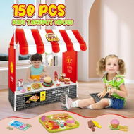 Detailed information about the product Kid Toy Play House Kitchen Set Children Toddler Pretend Fast Food Takeout Restaurant Burger Shop Fries Dessert Role 150 Accessories