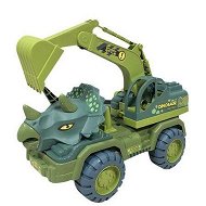 Detailed information about the product Kid Toys Dinosaur Shaped Engineering Vehicles Cranes Excavators Transporters Dump Trucks( 1 Pack Triceratops Excavator)