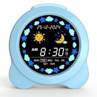 Detailed information about the product Kids Alarm Clock Sun Moon LED Display With Day Date Childrens Sleep Trainer Night Light Sleep Sounds Bedroom Wake Up Kids Birthday Gift