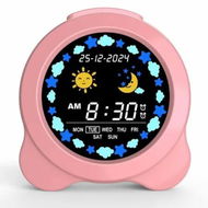 Detailed information about the product Kids Alarm Clock Sun Moon LED Display With Day Date Childrens Sleep Trainer Night Light Sleep Sounds Bedroom Wake Up Kids Birthday Gift