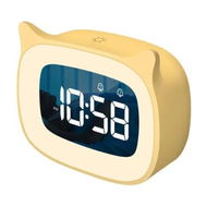 Detailed information about the product Kids Alarm Clock with Night Light & 18 Ringtones, Rechargeable, Cute Cat Ear Clock for Boys Girls Birthday Presents, Digital Clock (Yellow)
