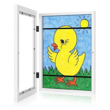 Kids Art Frames: Front-Opening Kids Artwork Frames 10 X 12.5 Inches White.