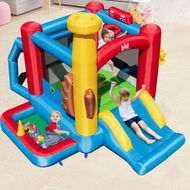 Detailed information about the product Kids Baseball-themed Jumping House With 50 Ocean Balls & 680W Blower.