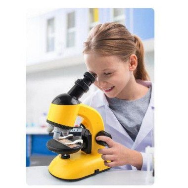 Kids Beginner Microscope 40X-1200X With Optical Glass Lenses & Slides Educational Toys.