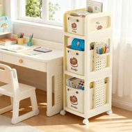 Detailed information about the product Kids Bookshelf Toy Storage Box Bin Drawers Bookcase Montessori Shelf Rack Utility Cart Childrens Furniture Study Play Bedroom Organiser Unit 4 Wheels