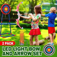 Detailed information about the product Kids Bows and Arrows Set Archery Toys Led Light Soft Childrens Targets Quiver Outdoor Sports Play 10 Suction Cup Arrow