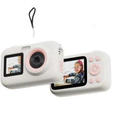 Kids Camera Dual Screen 1080P 44MP HD Digital Video Camera for Boys Girls Ages 3-10(White)