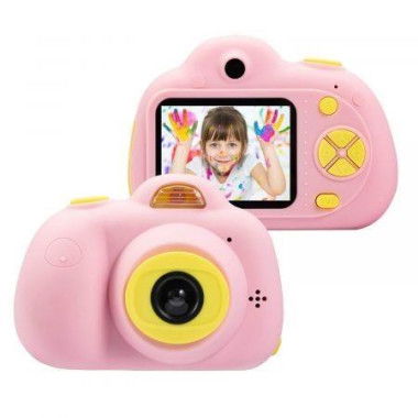 Kids Camera Gifts for 4-8 Year Old Girls, Shockproof Cameras Great Gift Mini Child Camcorderr for Little Girl with Soft Silicone, Pink