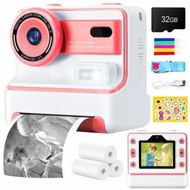 Detailed information about the product Kids Camera Instant Print 1080P HD 2.4''Screen Selfie Digital Camera with 32G Card,Print Paper,Christmas Gift for Boys & Girls Ages 3-12(Pink)