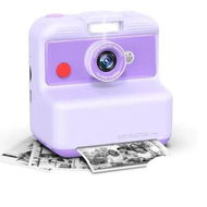 Detailed information about the product Kids Camera Instant Print, 48MP/2.5K UHD Kids Instant Print Camera, 3.0 inch Screen with Print Paper and 32G Card, Toddler Toy for Age 3 to 14, Purple