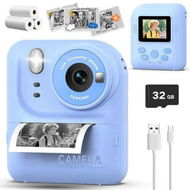 Detailed information about the product Kids Camera Instant Print Photo with 32GB, Portable Printing Camera Toy with HD Digital Video for Boys Girls Creativity & Learning (Blue)