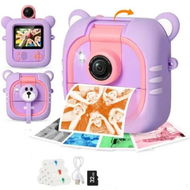 Detailed information about the product Kids Camera Instant Print with 7 Rolls Paper,2.4 Screen Instant Camera 1080P,180 Degree Flip Lens 32GB Card- Christmas Birthday Gift for Boys Girls-Purple