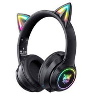 Detailed information about the product Kids Cat Ears Bluetooth Headphones, Wireless & Wired Mode, Foldable Headphones with Mic, RGB LED Light, for Girls, Compatible with Phones,Black