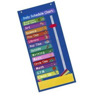 Detailed information about the product Kids Daily Schedule Pocket Chart Blue Class Schedule Pocket Classroom Calendar