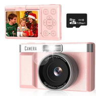 Detailed information about the product Kids Digital Camera, FHD 1080P Digital Camera for Kid with 128GB Card, 2inch Flip 180 Degree Screen with Support for Selfie Vlog Cam, Pink