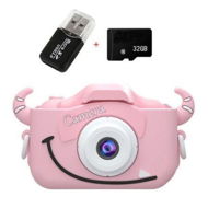 Detailed information about the product Kids Digital Camera with SD Card 32GB Portable Camera Selfie Digital Dual Lens Camera Birthday Gift for Kids (Pink)