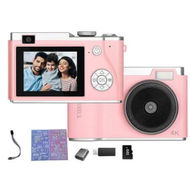 Detailed information about the product Kids Digital Camera,2.4 Inch TFT Display CCD Camera,32GB Card,48MP 8X Digital Zoom,Compact Retro Camera,Pink