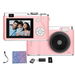 Kids Digital Camera,2.4 Inch TFT Display CCD Camera,32GB Card,48MP 8X Digital Zoom,Compact Retro Camera,Pink. Available at Crazy Sales for $34.99