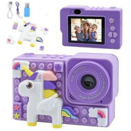 Detailed information about the product Kids Digital Video Toy Camera with Unicorn Silicone Building Blocks, Selfie Camera for Kids, Christmas Birthday Festival Gifts for Ages 6+