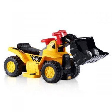 Kids Electric Ride On Bulldozer Digger Excavator W/ Stone & Helmet