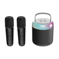 Detailed information about the product Kids family Portable Karaoke Bluetooth Speaker with Microphone Function Wireless Loudspeaker Mini Portable Karaoke Box with Dual Microphone Color Black